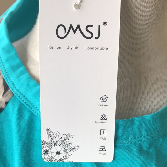 NWT OMSJ Leopard Animal Print Patchwork Plus Long Sleeve Shirt Top Blouse Size L - Picture 7 of 13